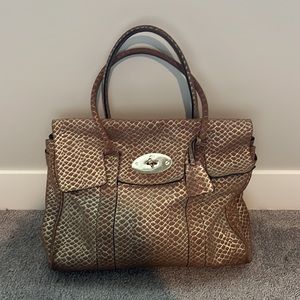 Mulberry BaysWater in Metallic Snake Suede
